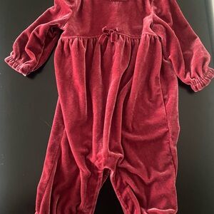 Carter's Velvet Burgundy Baby Romper 6 months